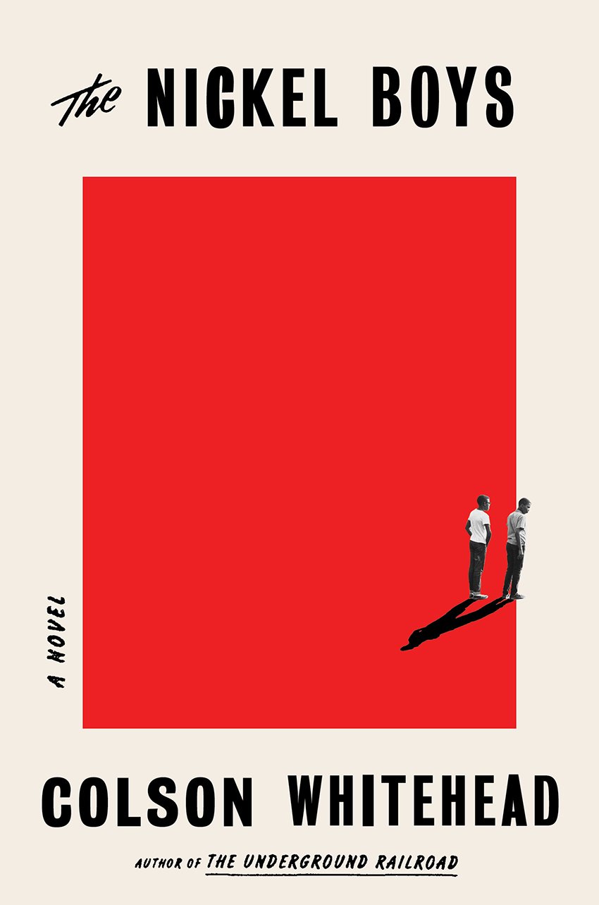 Best Books For Summer Reading 2019: Nickel Boys cover, two boys standing in cover of red rectangle on white background