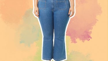 Plus sized bell-bottom jeans
