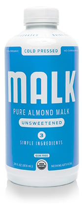 Almond plant-based milk bottle