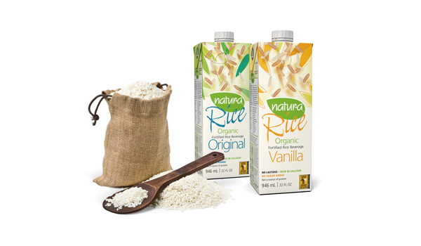 Rice plant-based milk carton