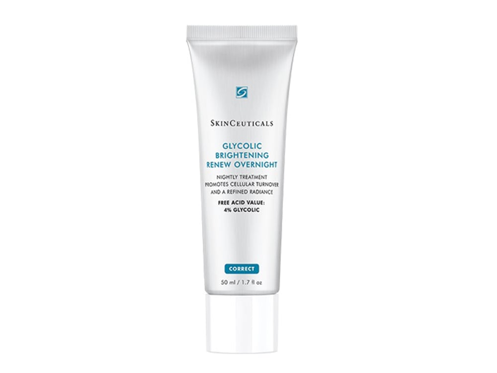 SkinCeuticals Glycolic Brightening Renew Overnight treatment for an article on how to get rid of milia. 