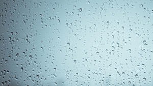 Raindrops on a window on a gloomy day to illustrate an FAQ on seasonal affective disorder (SAD)