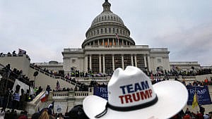 Trump supporters protest on the steps of U.S. Capitol in Washington on January 6, 2021