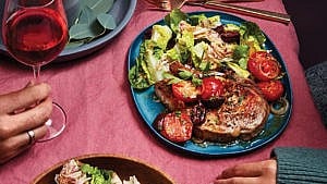 Mediterranean Pork Chops with Green Salad