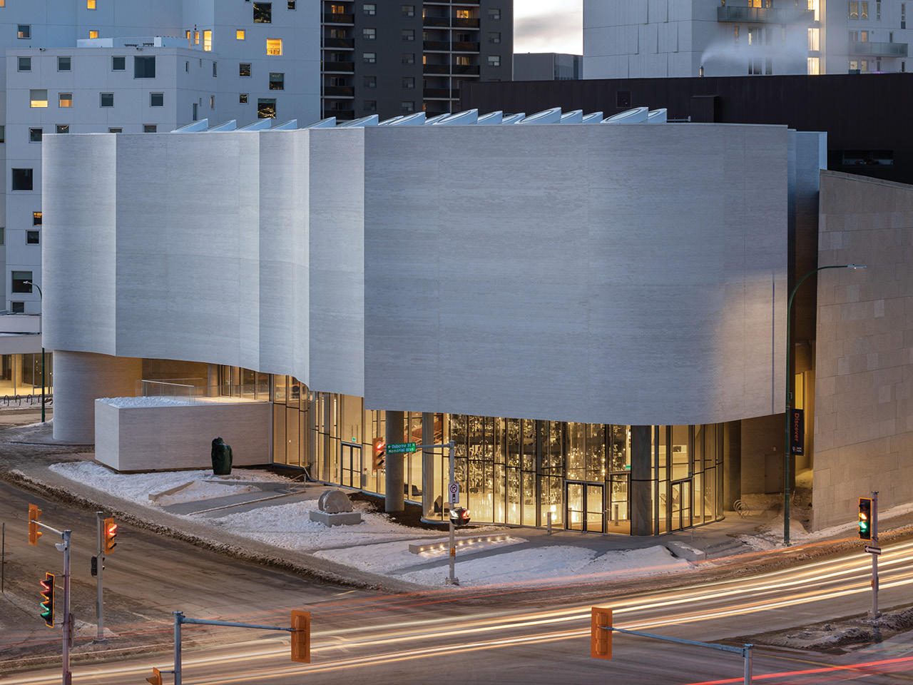A photo of Qaumajuq, the new Inuit art centre in Winnipeg. 
