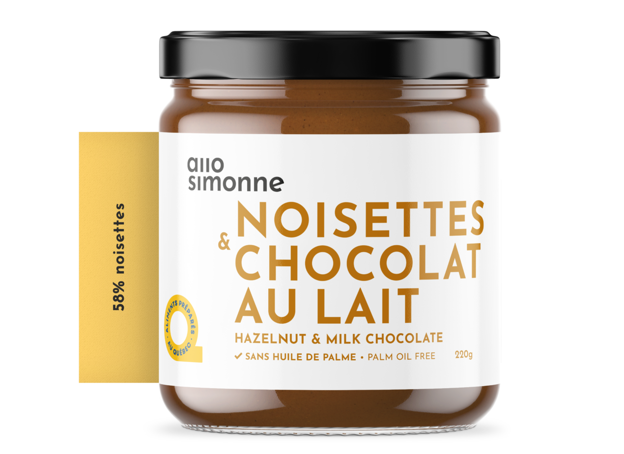 A photo of Allo Simone chocolate hazelnut spread.