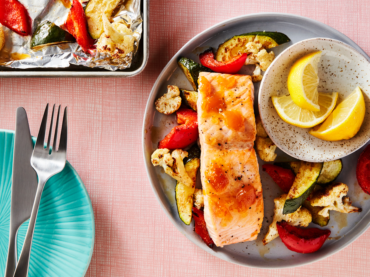 One-Pan Roasted Salmon And Vegetables