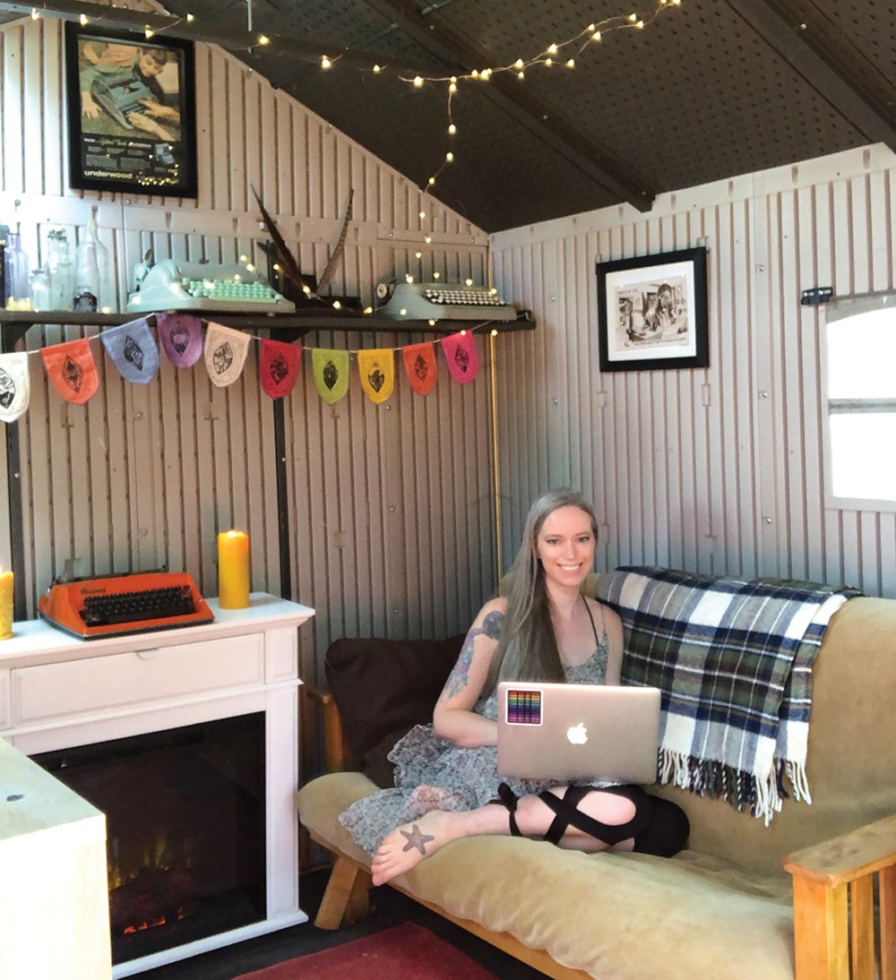 Nicole Bross' Calgary backyard shed office.