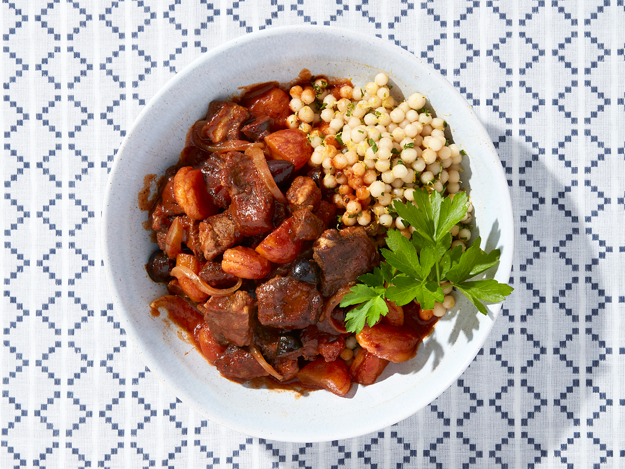 Braised Lamb And Apricots On Lemony Couscous
