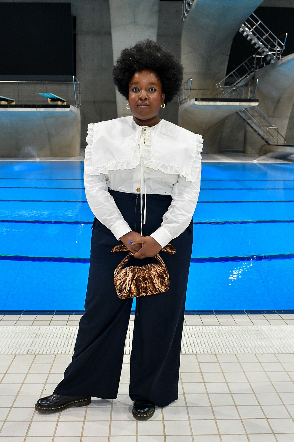 Lolly Adefope attends the Rejina Pyo SS22 show during London Fashion Week September 2021 at the London Aquatics Centre on September 19, 2021 in London, England. (Photo: David M. Benett/Dave Benett/Getty Images)