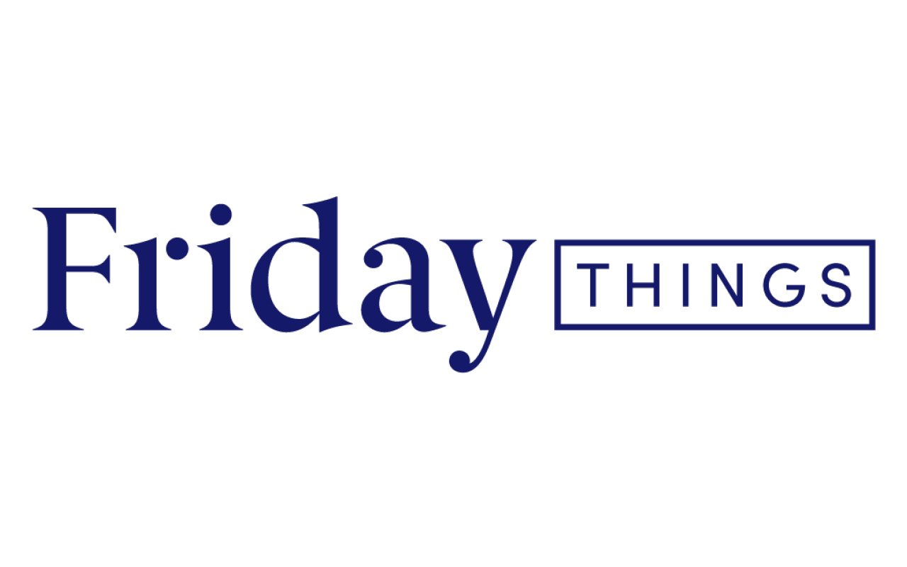 Blue bold text that reads "Friday Things"
