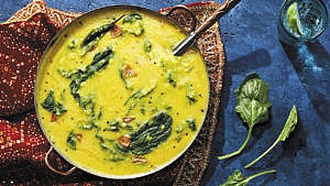 Rajasthani Palak Dal (Garlic-Spiced Spinach and Lentil Dal)