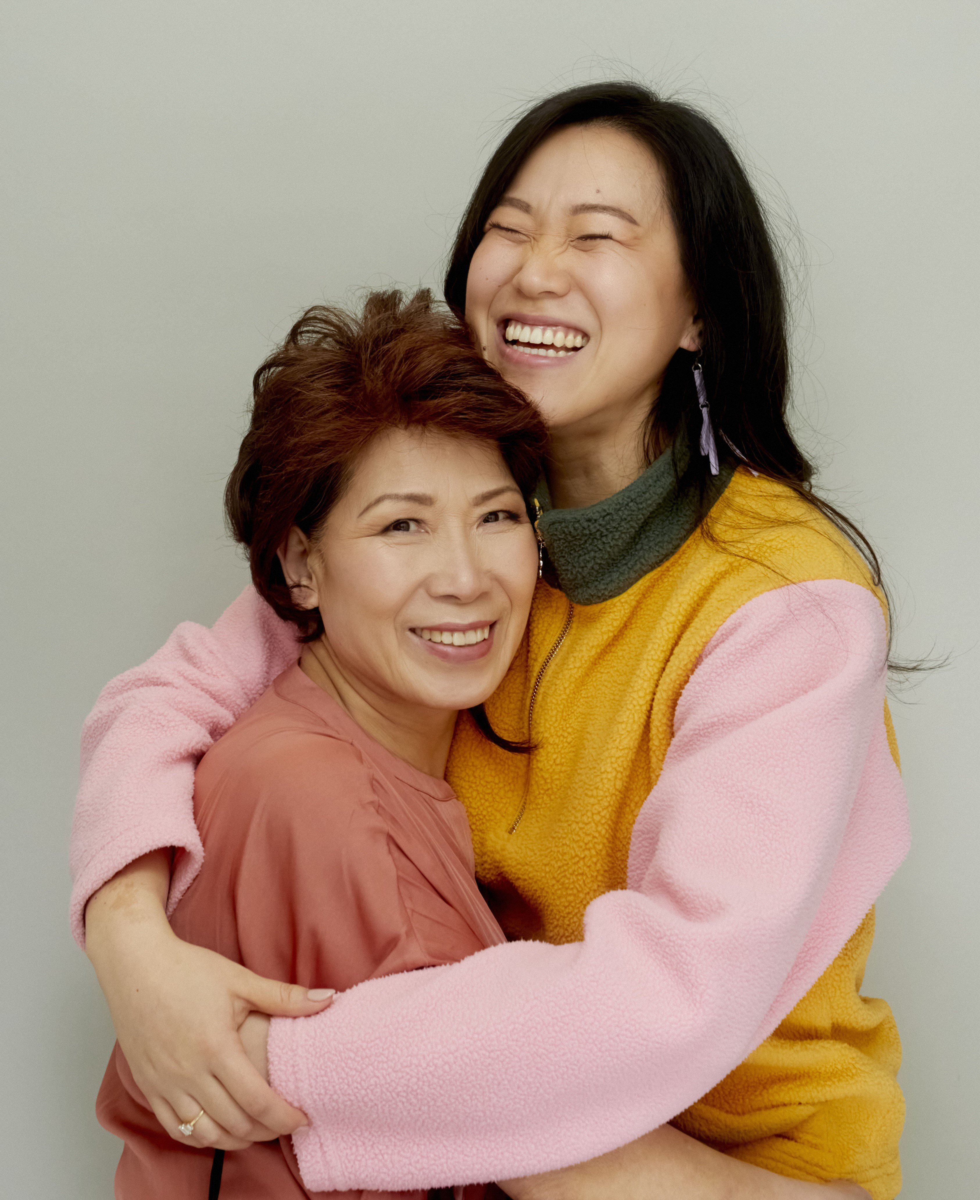 A photo of a mother and daughter embracing
