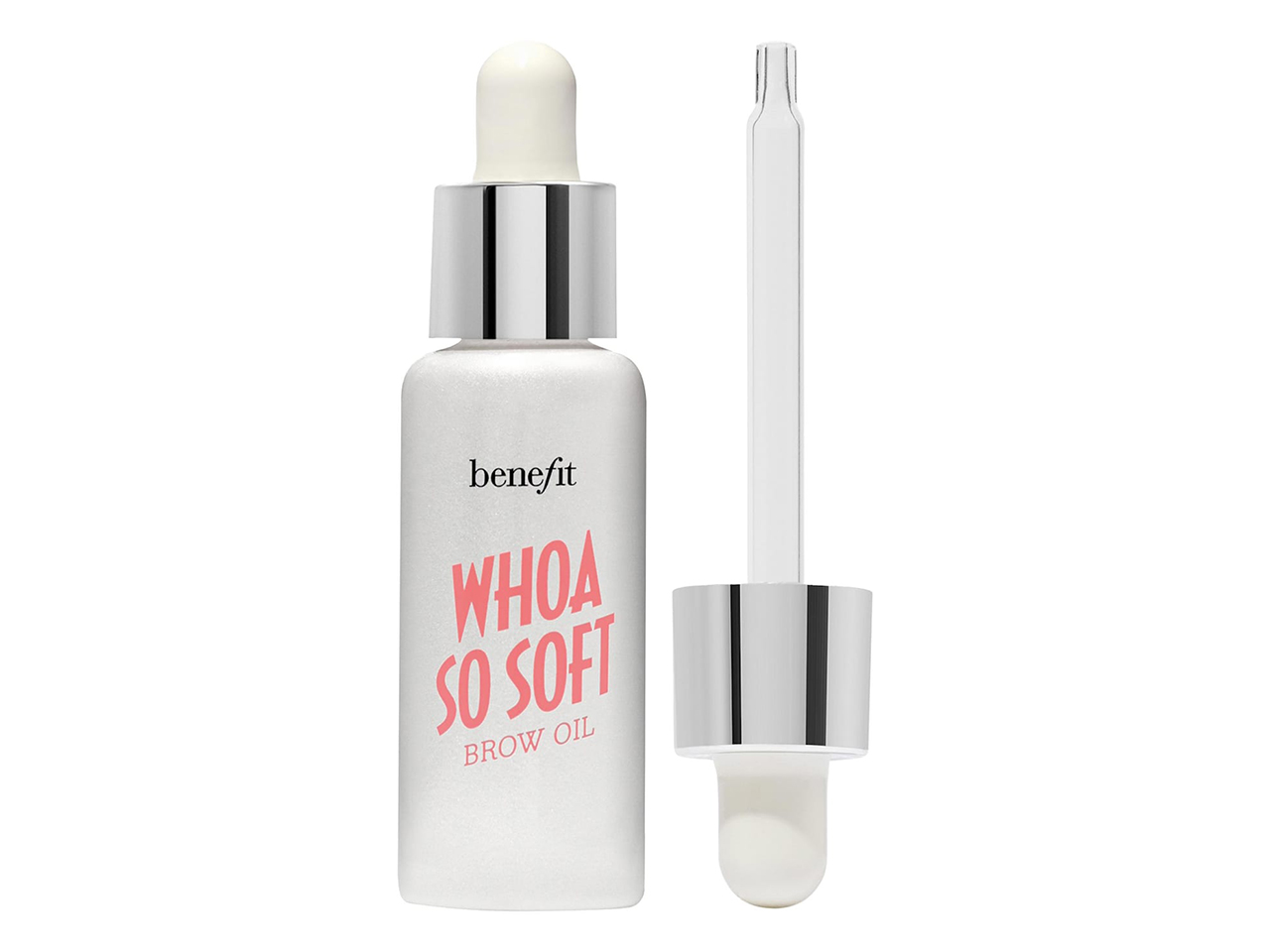 A bottle of Whoa So Soft brow oil from Benefit Cosmetics.
