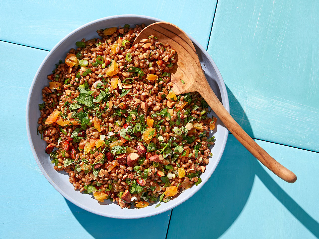 Herbed Wheat Berry Salad With Apricots And Almonds
