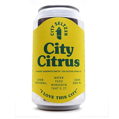 A can of City Seltzer, one of our favourite made-in-Canada sparkling waters and seltzers