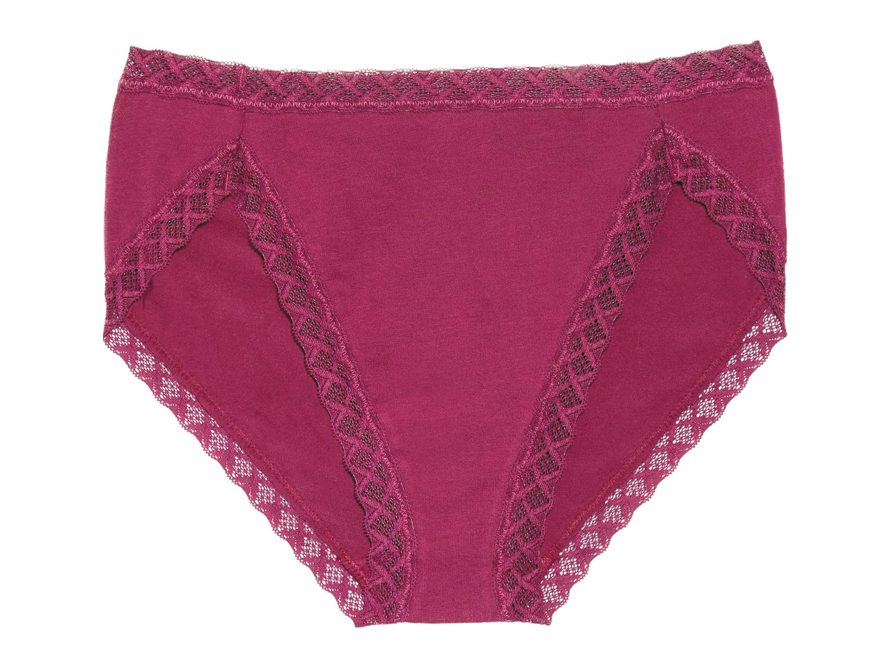 A pair of dark pink cotton underwear from Natori.