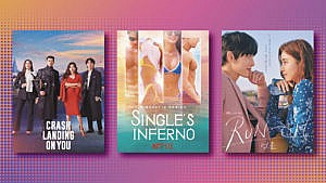 A collage of posters for three Korean dramas: Singles Inferno, Run On and Crash Landing Into You.