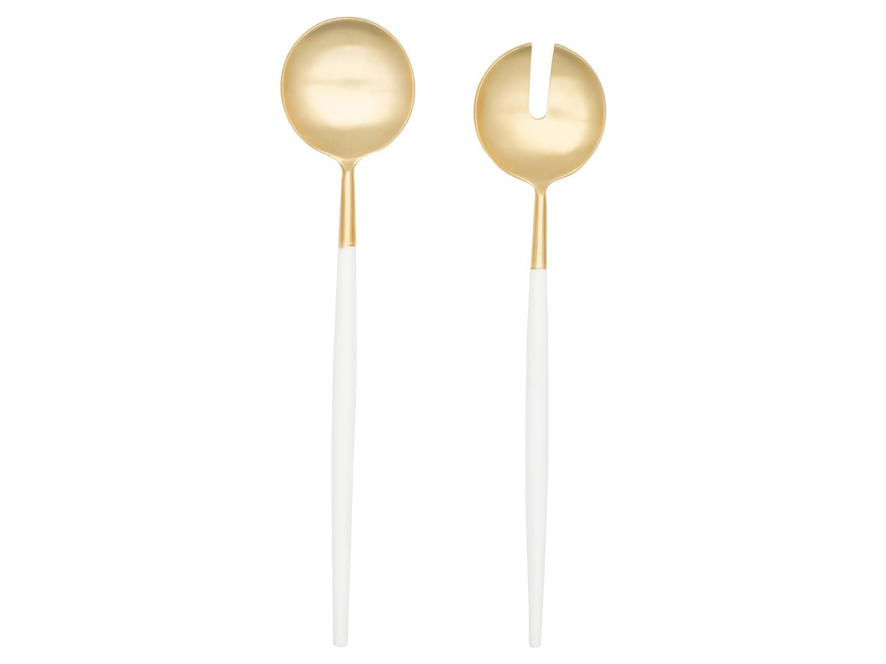 White and gold serving set from David Shaw for outdoor entertaining.