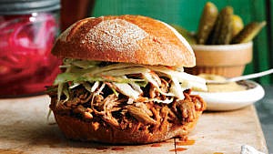 Slow Cooker Pulled Pork With Ginger-Bourbon Sauce