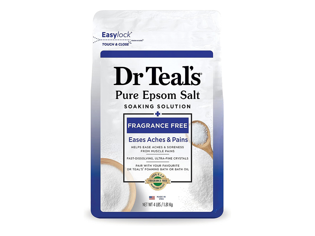 Dr. Teal's Fragrance-Free Pure Epsom Salt, at-home pedicure