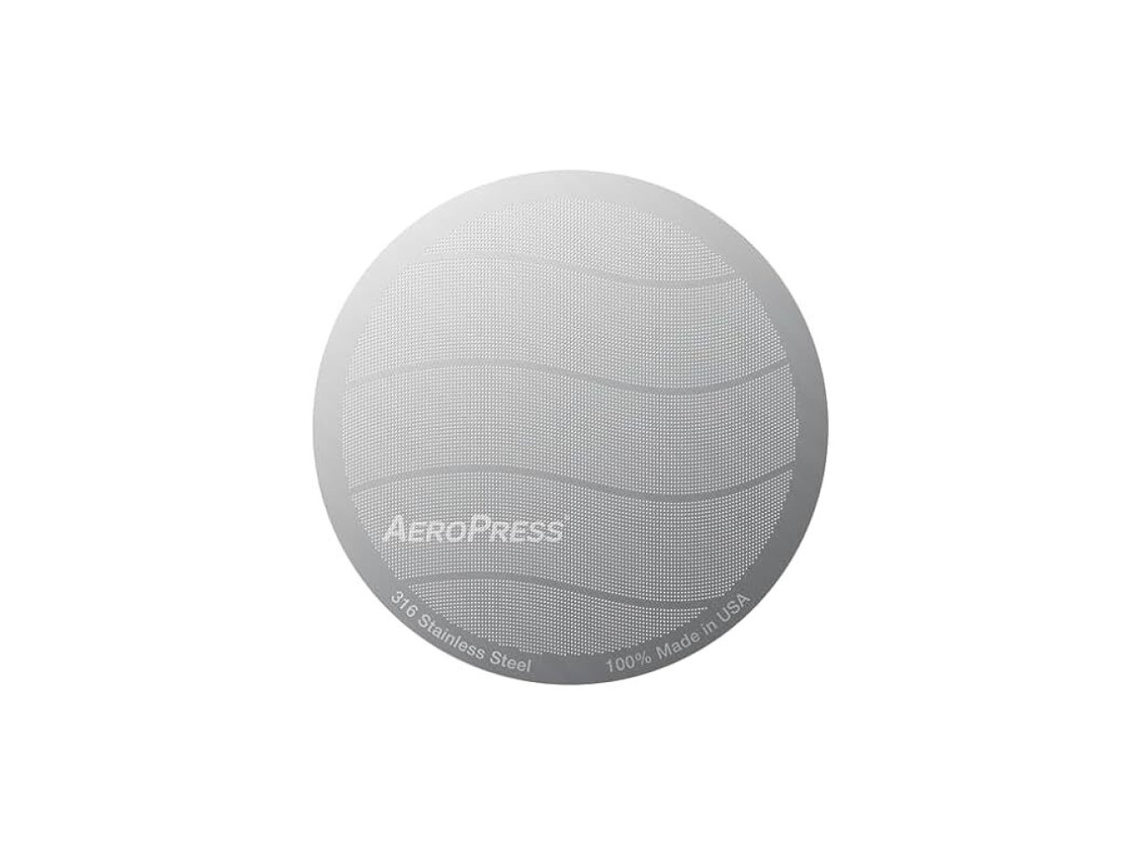 An Aeropress stainless steel filter, as part of a post on Aeropresscoffeemakers.