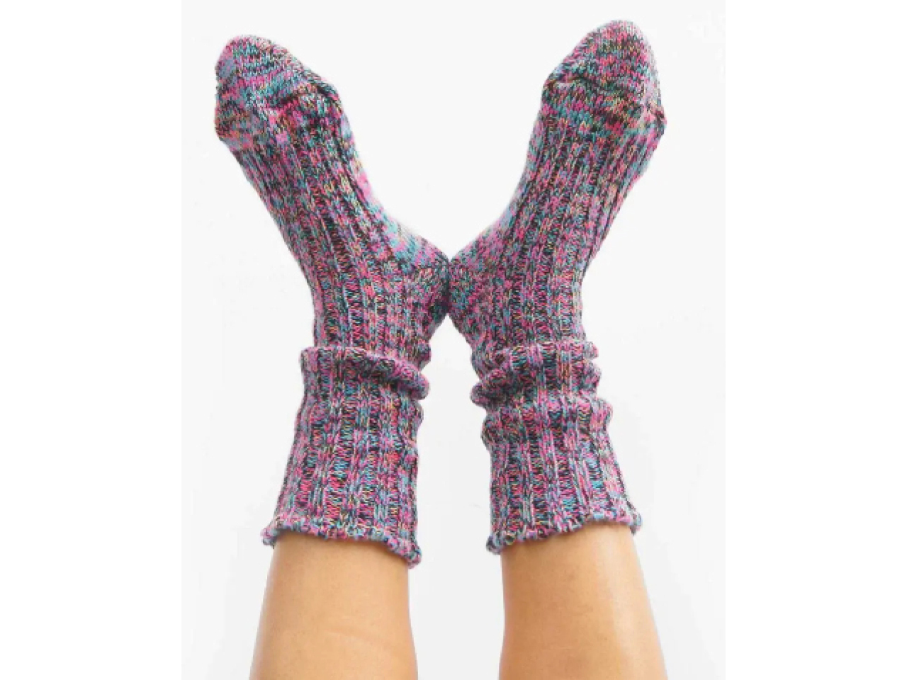 A pair of pink knit Okayok socks as part of our best black friday deals.