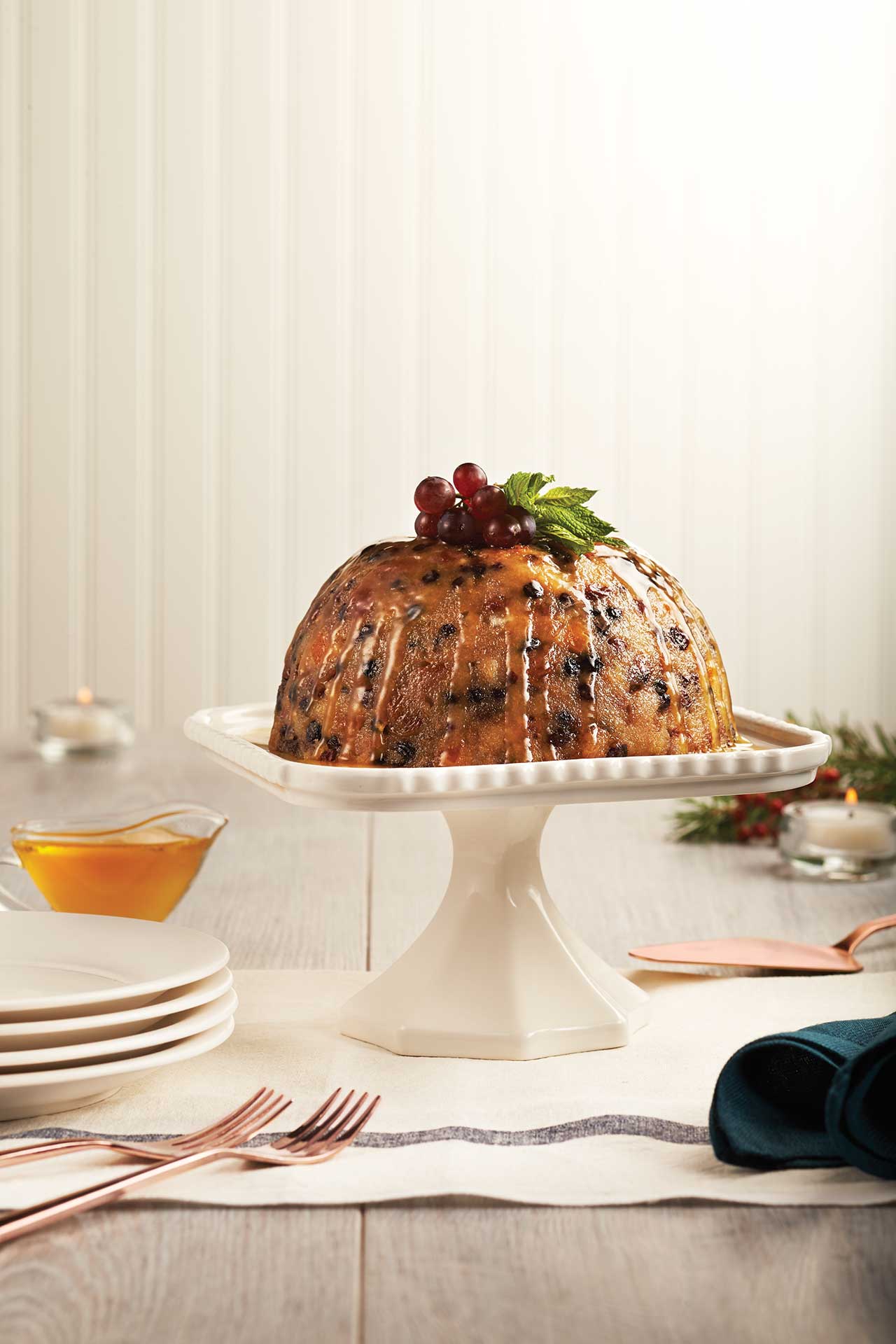 Christmas Pudding With Brandy-Butter Sauce