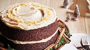 Gingerbread christmas cake with brown butter icing