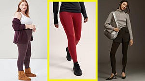 Models wearing leggings, best fleece leggings and winter leggings for women